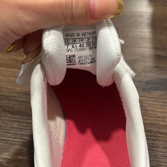 Adidas Glitter Pink and White Grand Court Sneakers - Picture 5 of 9